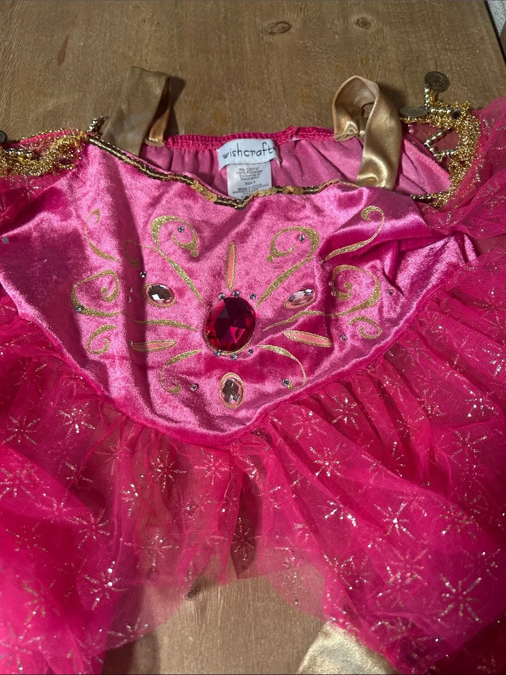 Halloween Girls' Hot Pink Princess Top and pants with Gold Accents